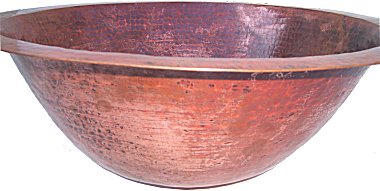 Undermount Hammered Round Natural Bathroom Copper Sink