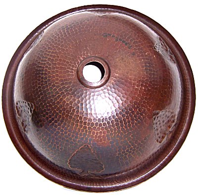 Hammered Round Grapes Bathroom Copper Sink