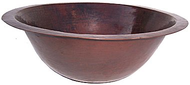 Undermount Hammered Round Bathroom Copper Sink