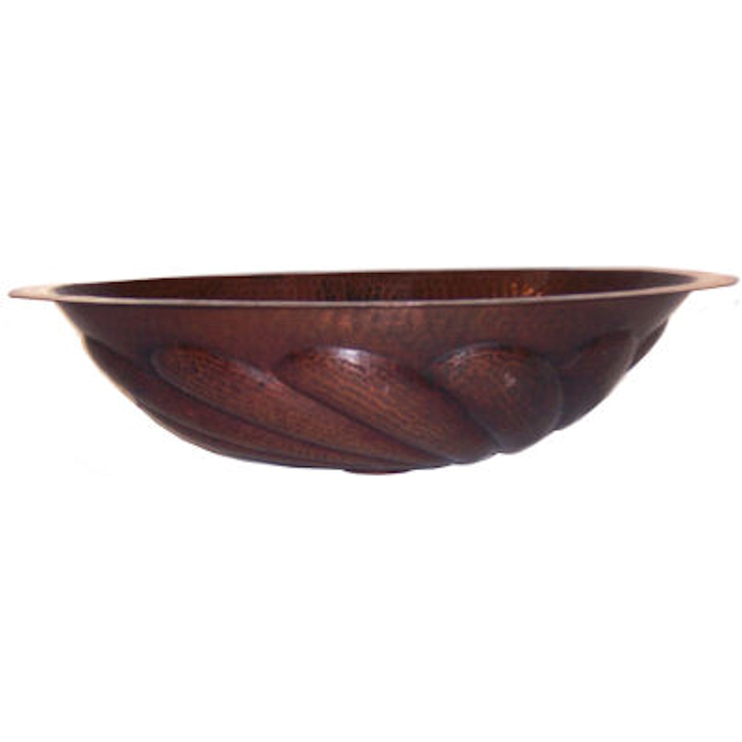 Undermount Hammered Oval Twister Bathroom Copper Sink