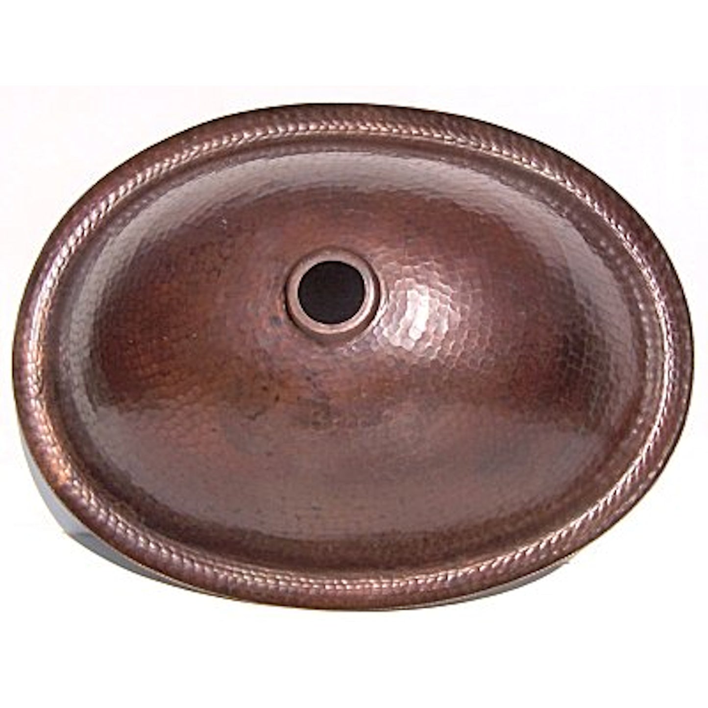 Hammered Oval Bathroom Copper Sink II