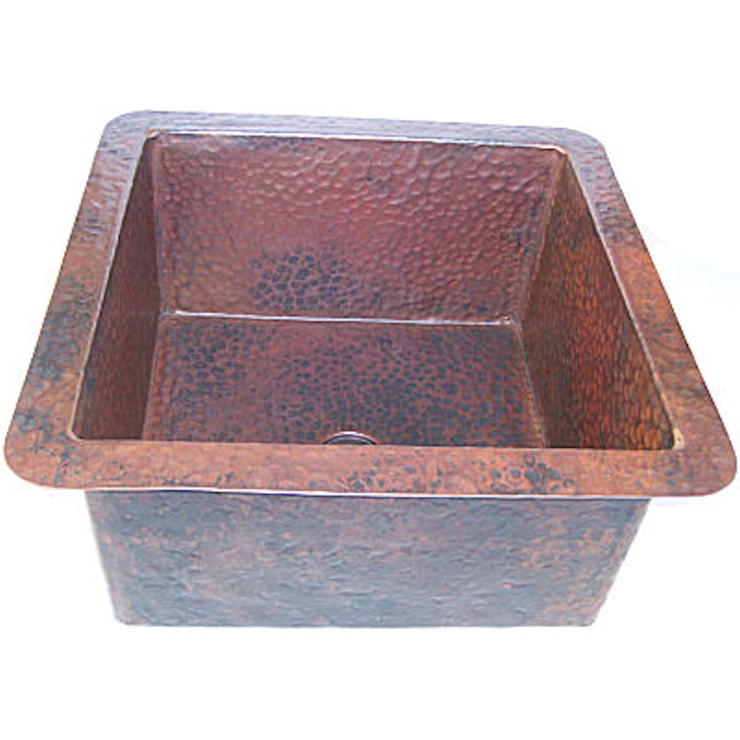 Squared Undermount Hammered Bathroom Copper Sink III