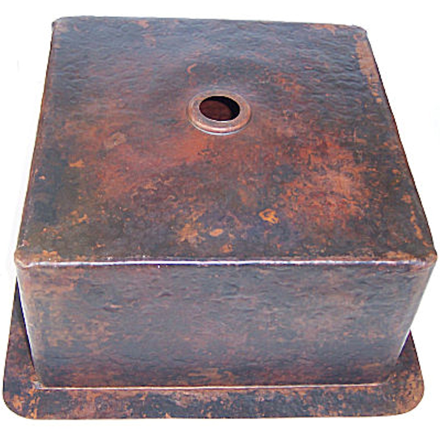 Squared Undermount Hammered Bathroom Copper Sink III