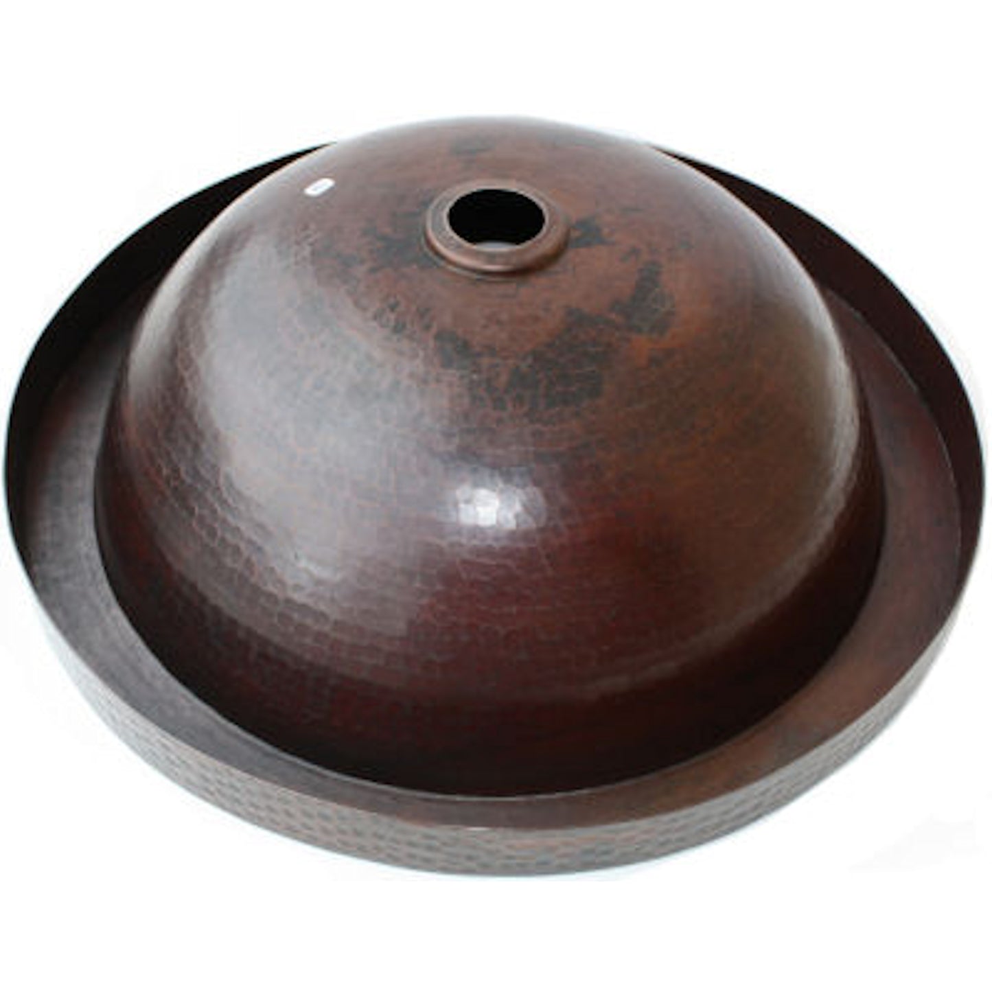 Small Apron Round Hammered Bathroom Copper Sink