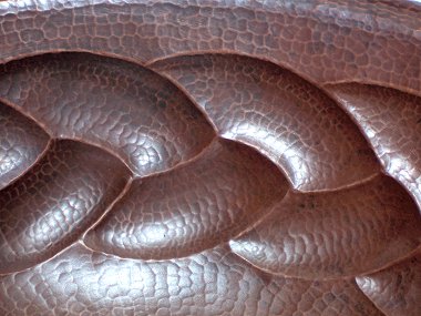 Hammered Oval Braided Bathroom Copper Sink