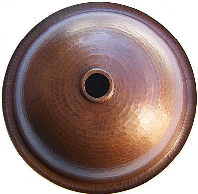 Terra Hammered Round Bathroom Copper Sink