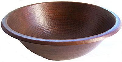 Terra Hammered Round Bathroom Copper Sink