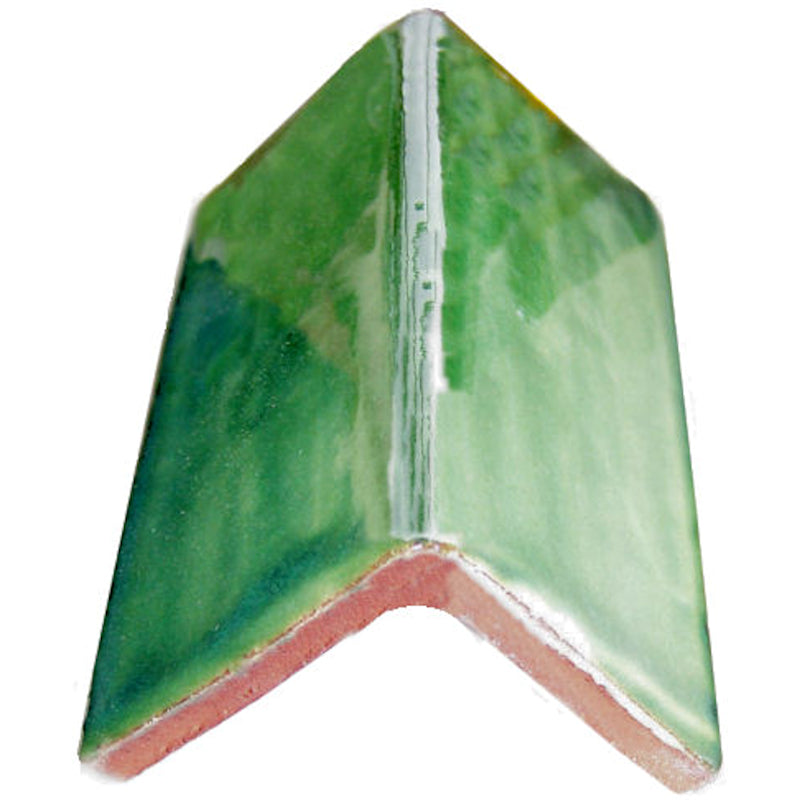 TalaMex Green Talavera Clay V-Cap 4 in.