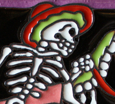 Horse Ride. Day-Of-The-Dead Clay Tile