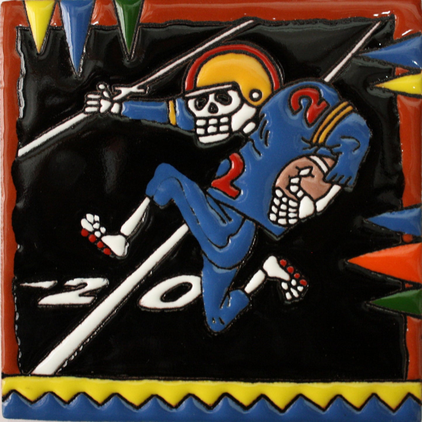 talamex_football_player._day-of-the-dead_clay_tile