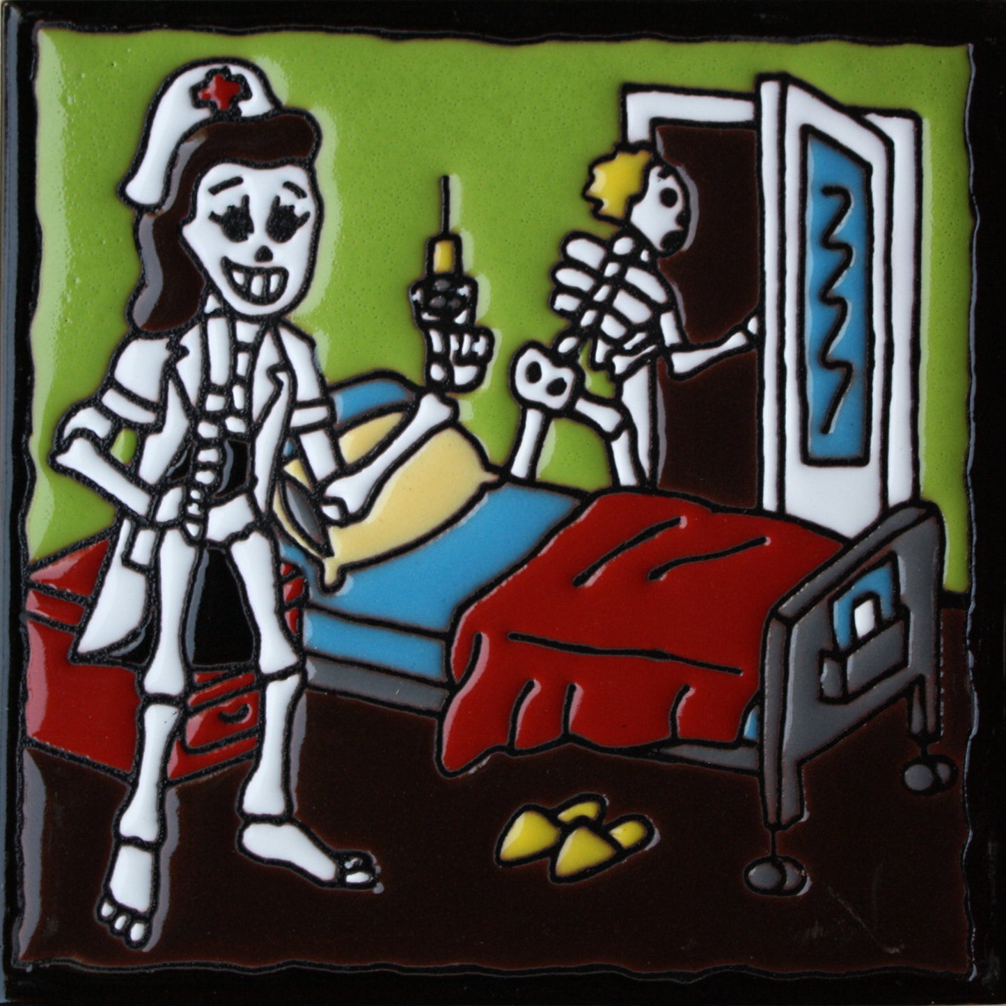 talamex_the_nurse._day-of-the-dead_clay_tile