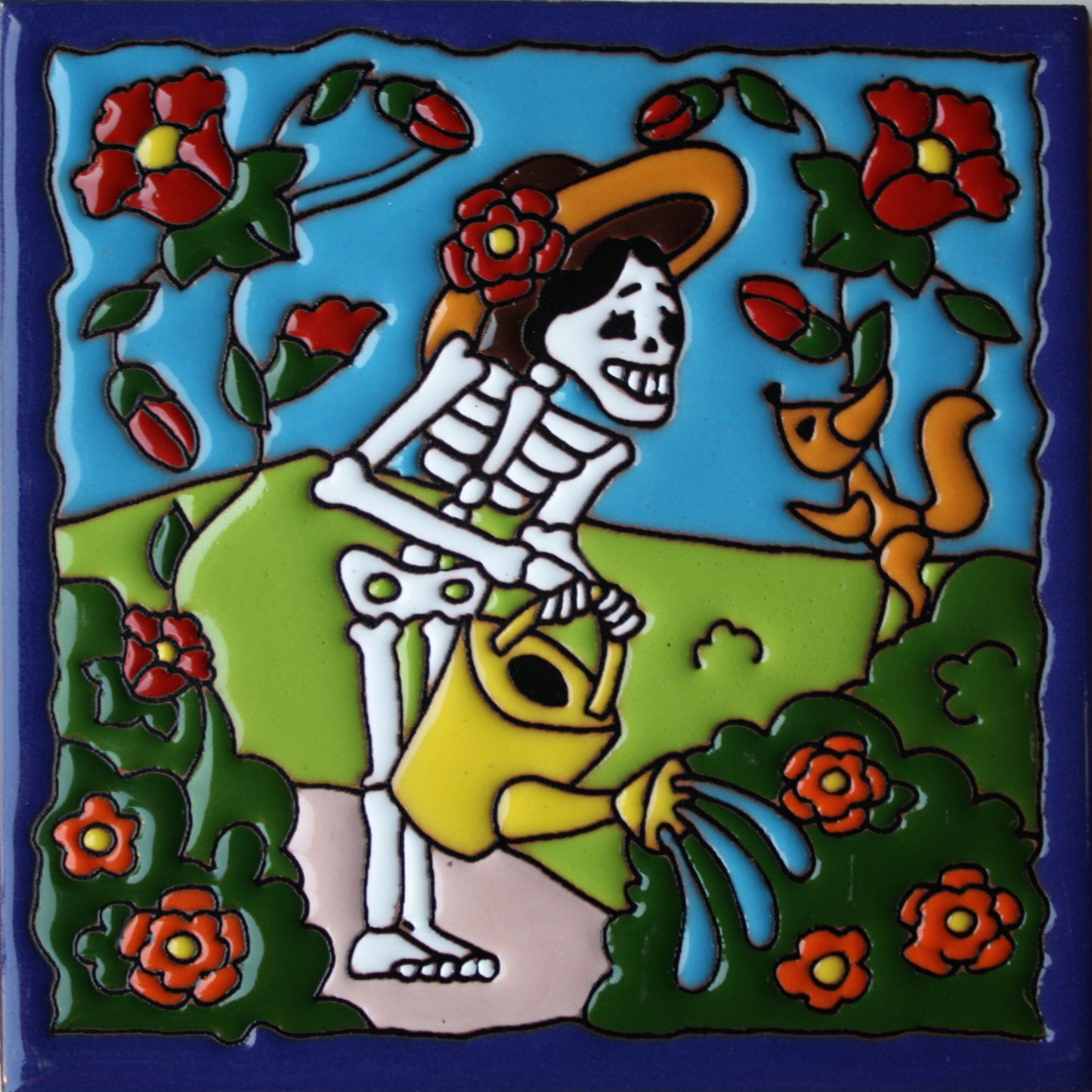 talamex_morning_gardening._day-of-the-dead_clay_tile