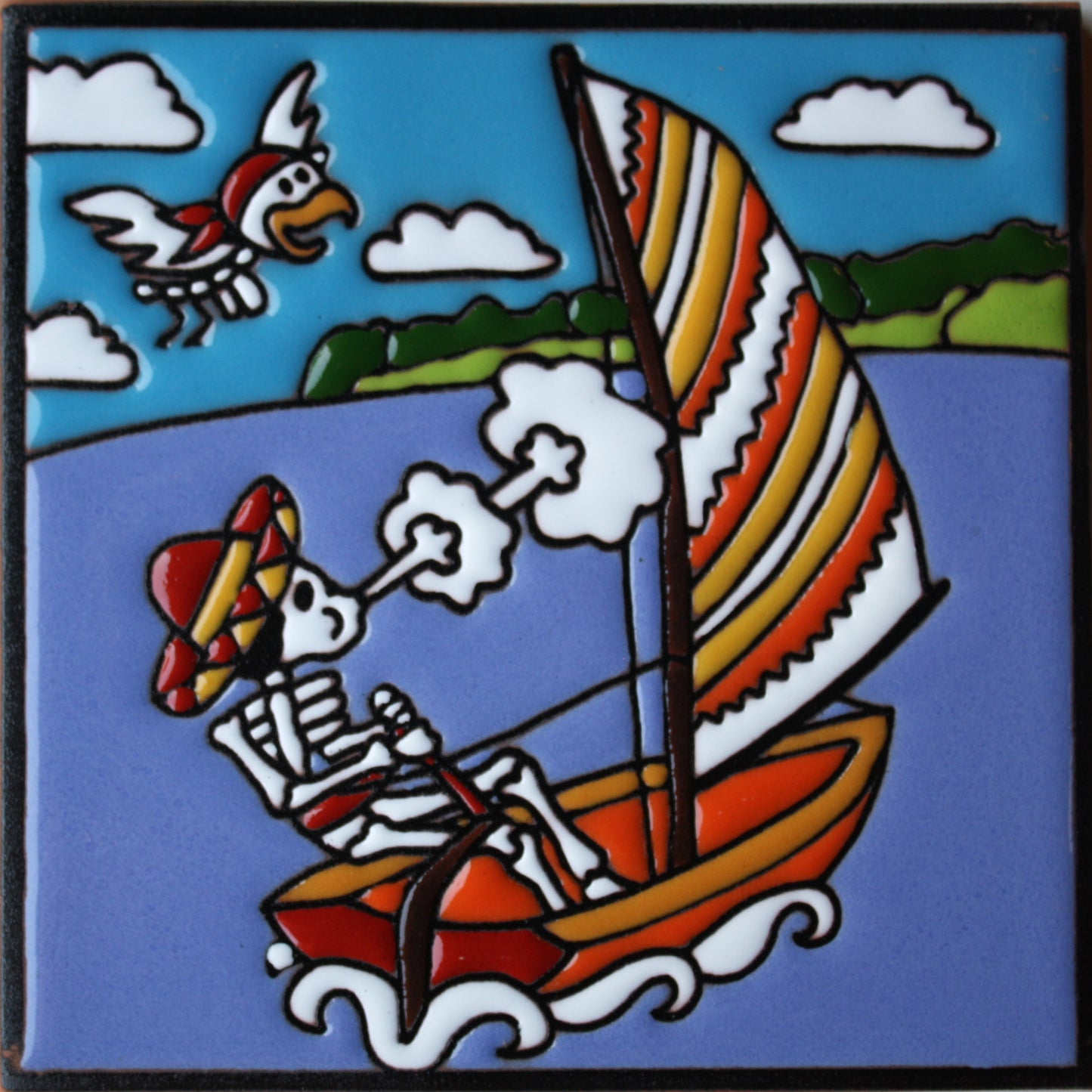 talamex_sailing._day-of-the-dead_clay_tile