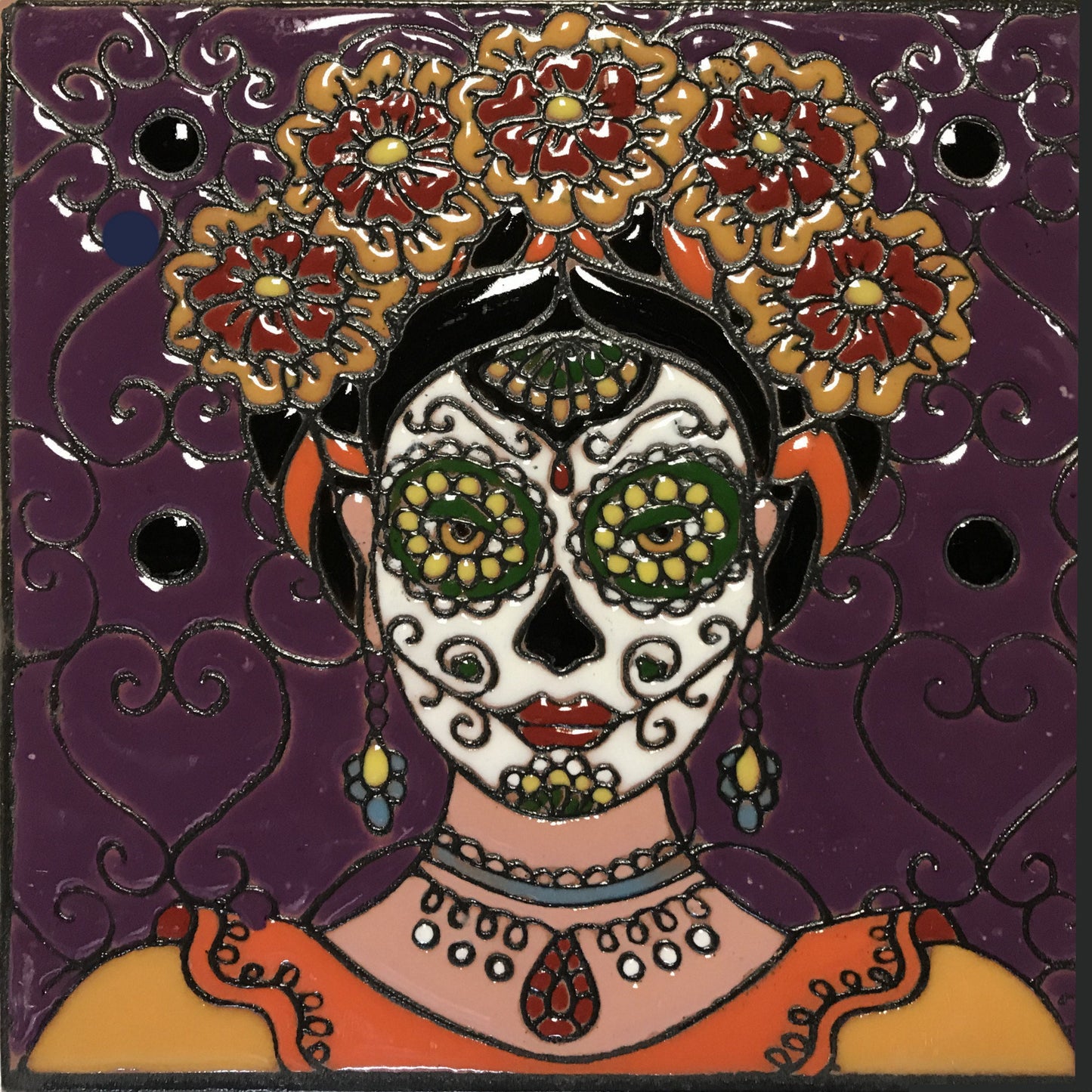 talamex_flowery_lady._day-of-the-dead_clay_tile