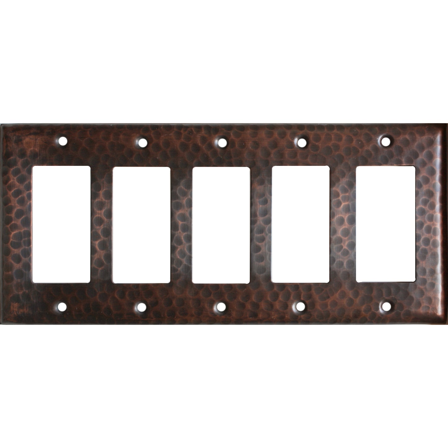 quintuple_decora_hammered_copper_switch_plate