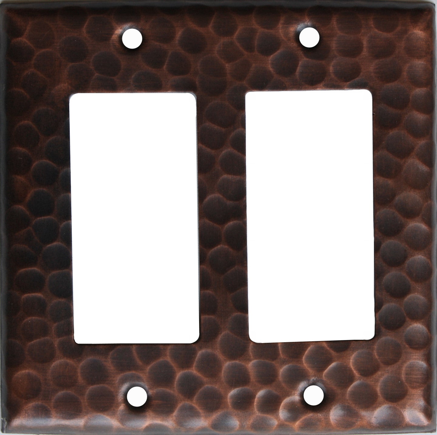 double_decora_hammered_copper_switch_plate