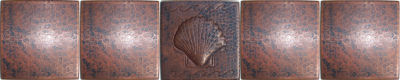 Shell Hammered Copper Tile
