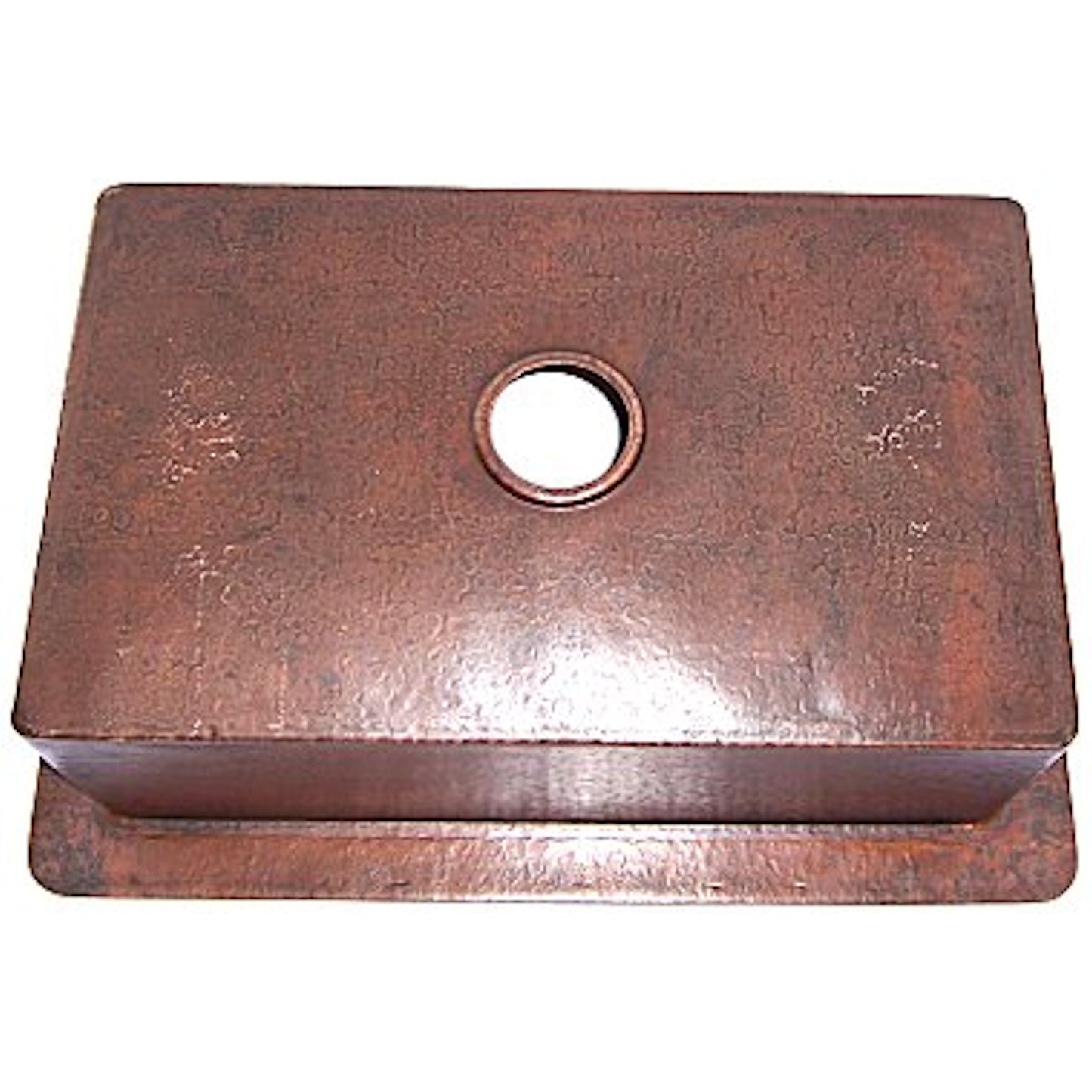 Flat Hammered Copper Kitchen Sink V