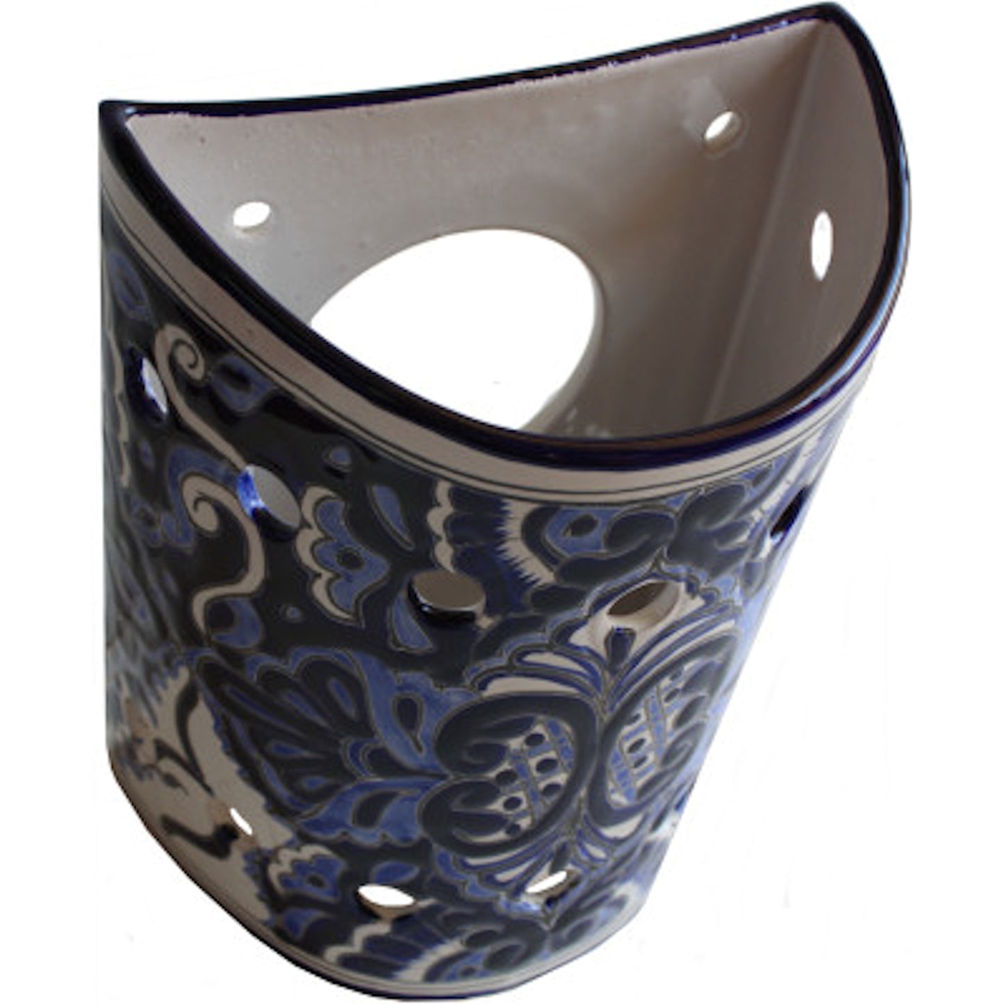 TalaMex Blue Talavera Ceramic Sconce