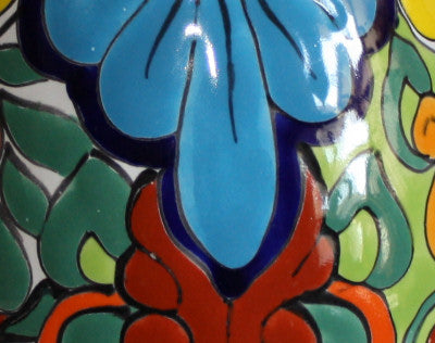 TalaMex Colorful Talavera Round Flower Vase