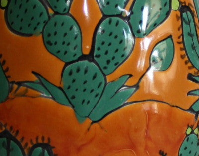 TalaMex Desert Talavera Round Flower Vase