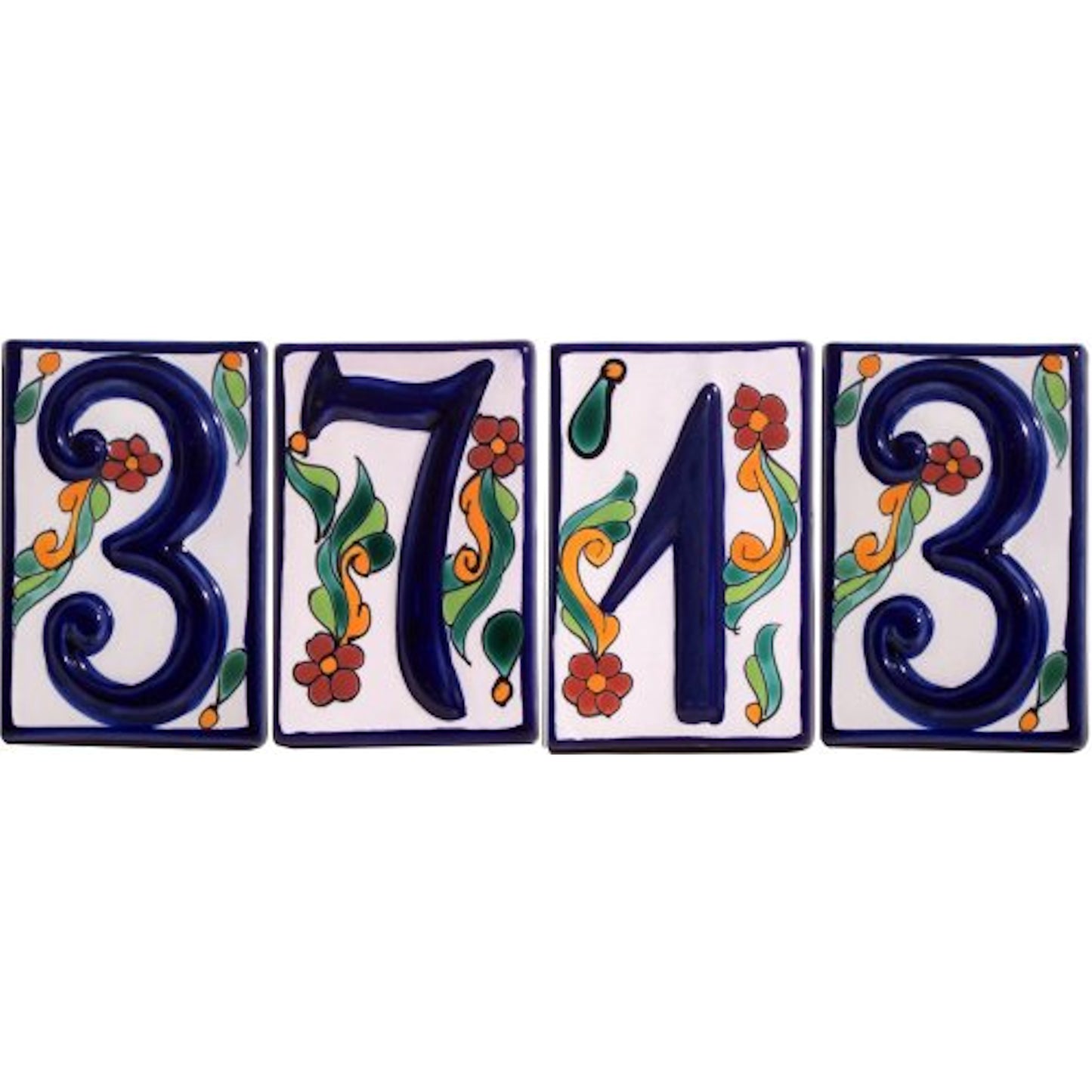 TalaMex Colonial Talavera Ceramic House Number Eight