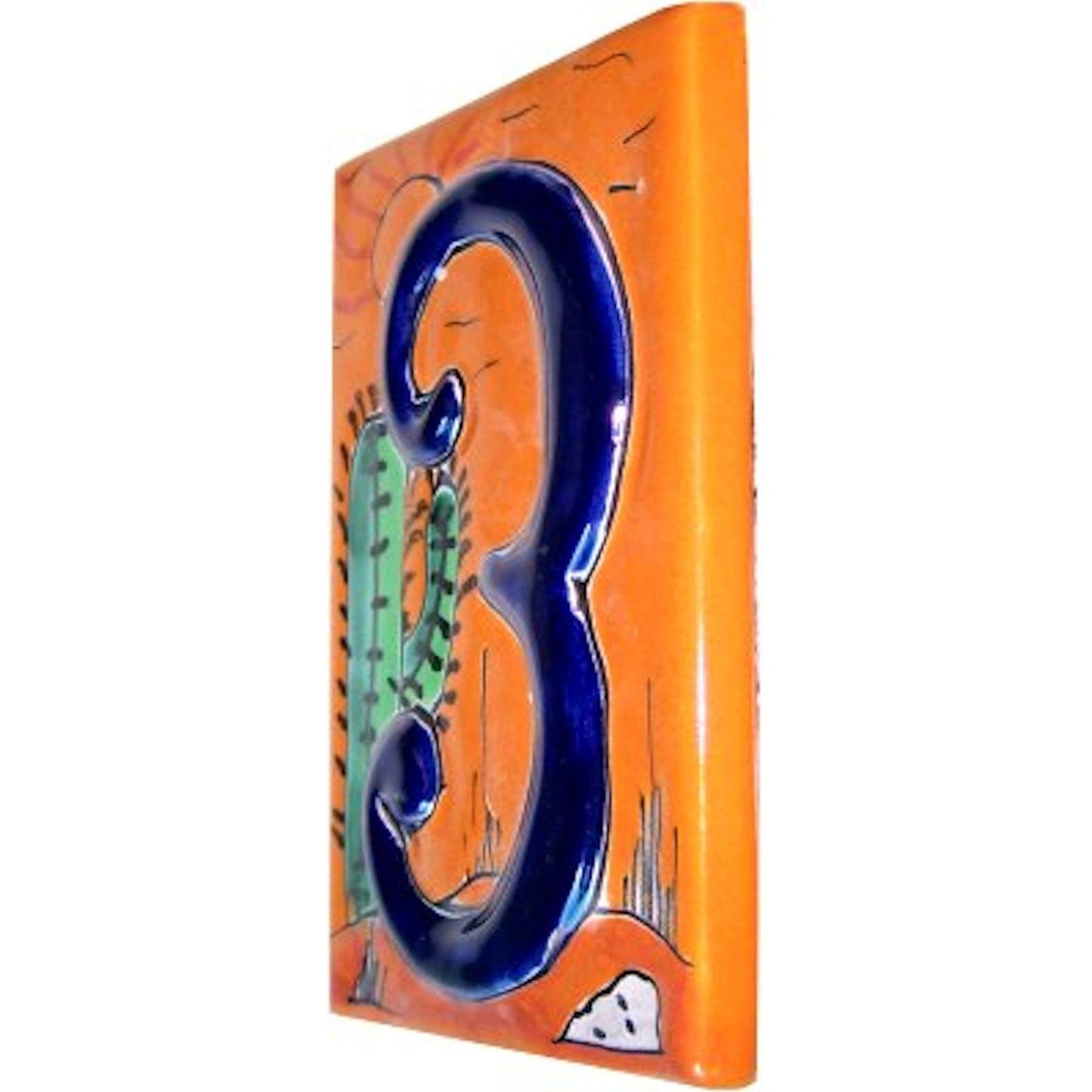 TalaMex Desert Talavera Ceramic House Number Three