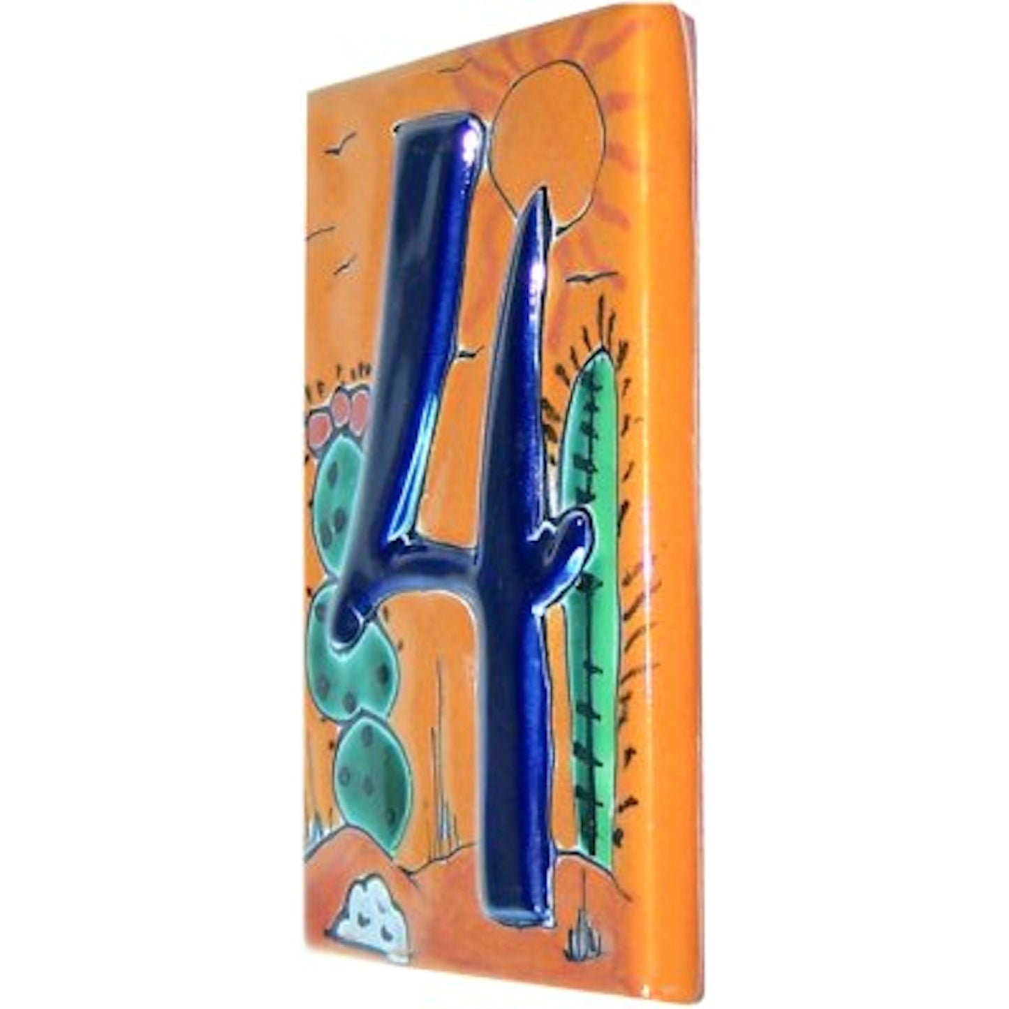 TalaMex Desert Talavera Ceramic House Number Four