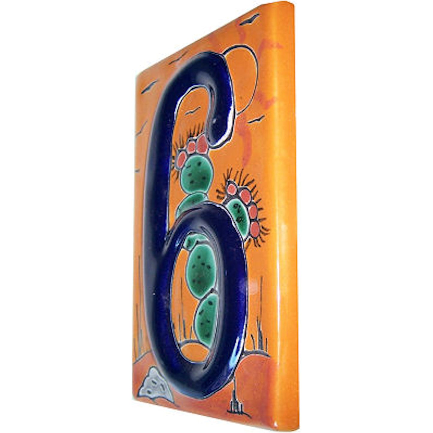 TalaMex Desert Talavera Ceramic House Number Six