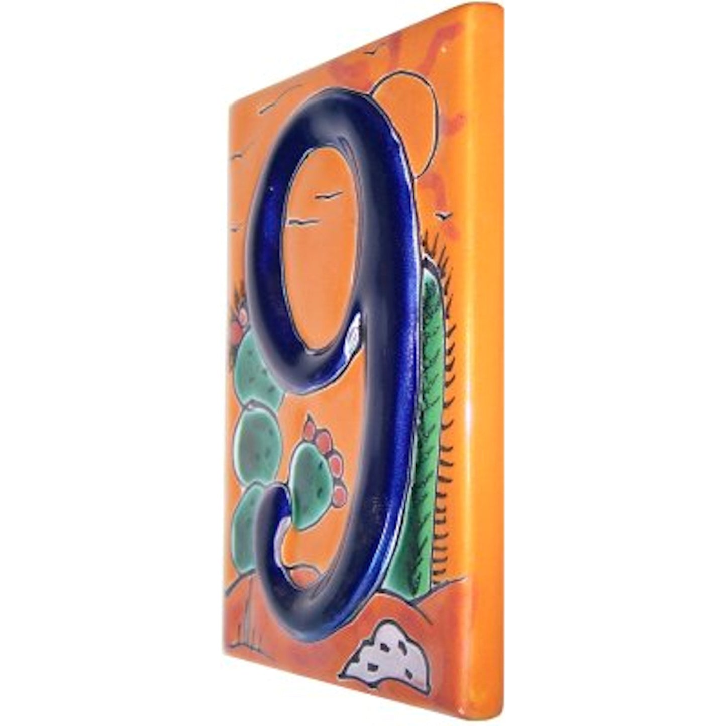 TalaMex Desert Talavera Ceramic House Number Nine