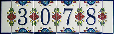 TalaMex Mexican Talavera Mission Tile House Number Zero