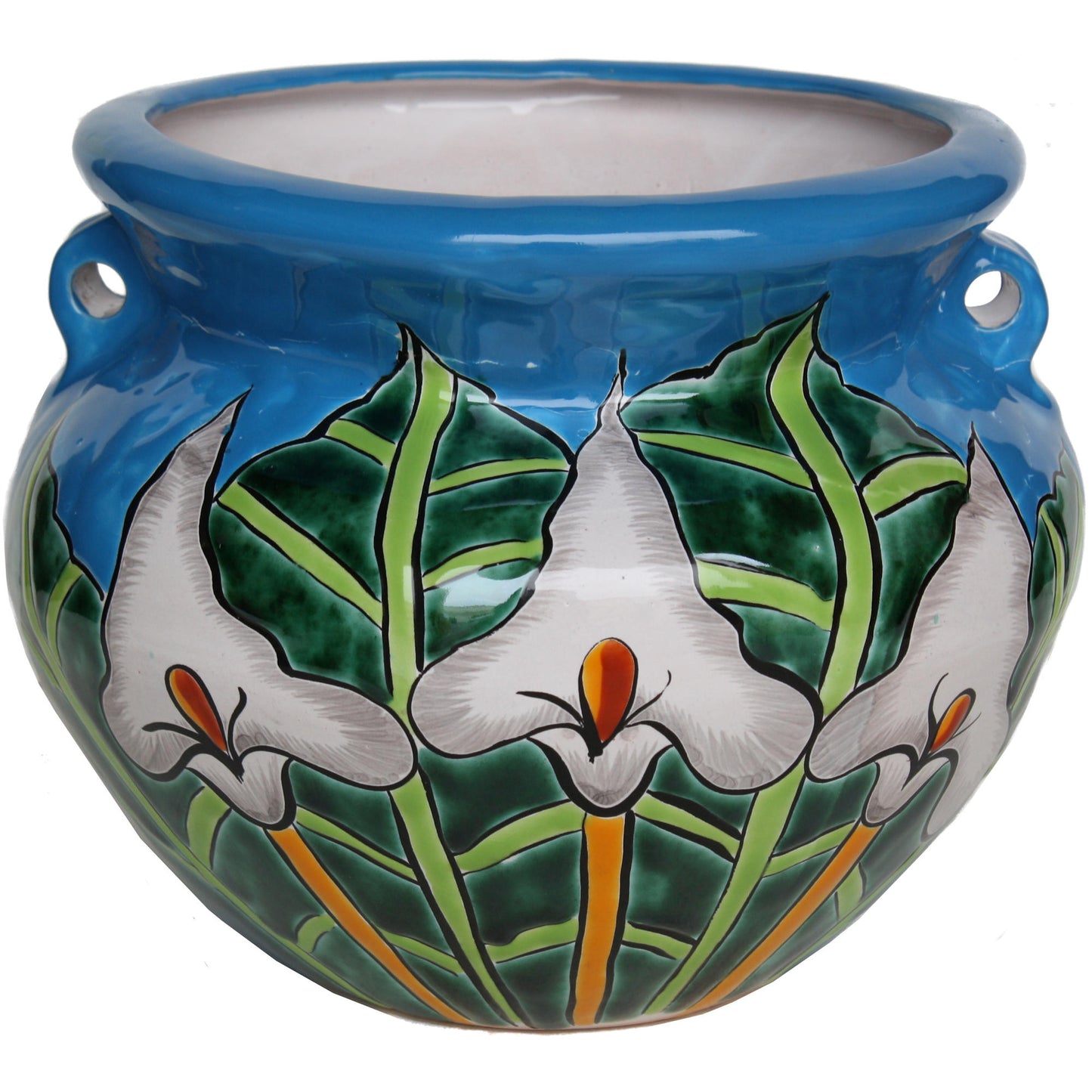 talamex_small-sized_aqua_lily_talavera_mexican_colors_ceramic_garden_pot