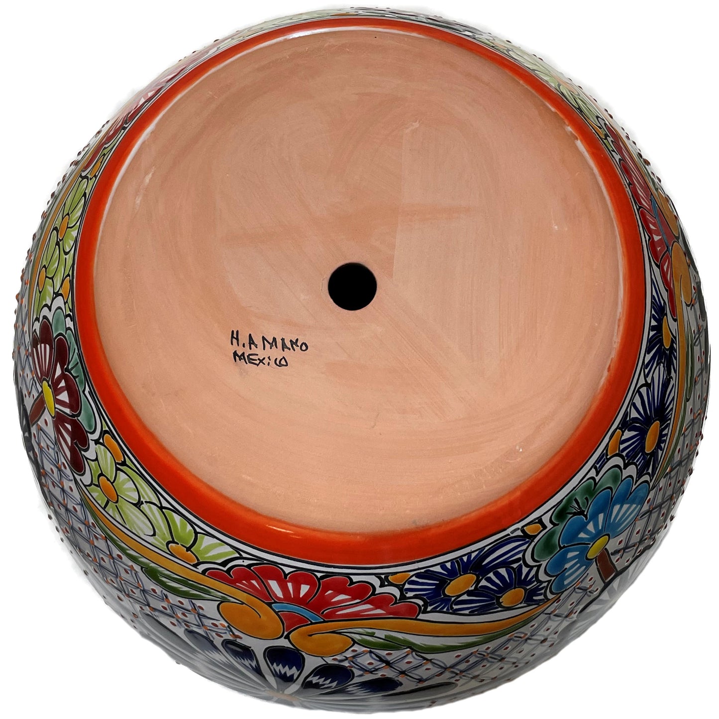 TalaMex Medium-Sized Cherato Mexican Colors Talavera Ceramic Garden Pot