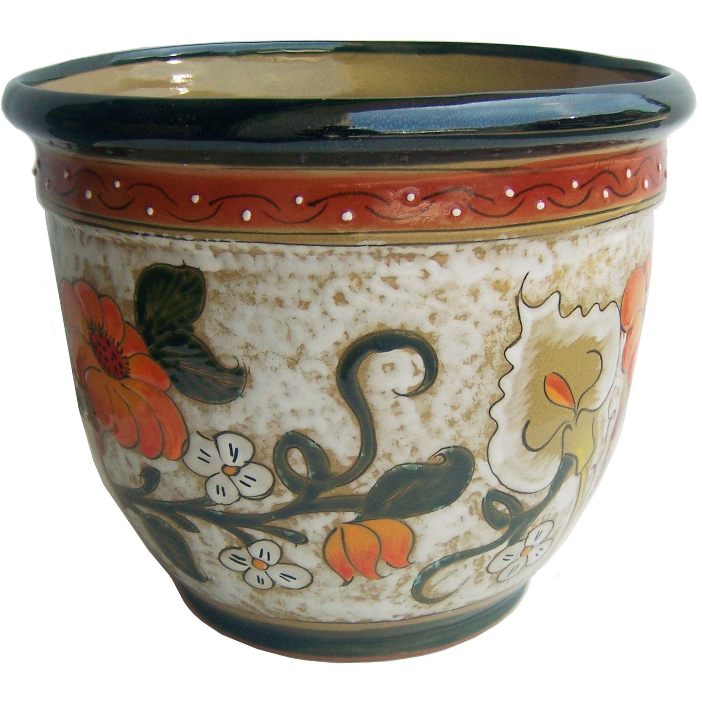 talamex_bell_lily_sunflower_mexican_colors_talavera_ceramic_garden_pot