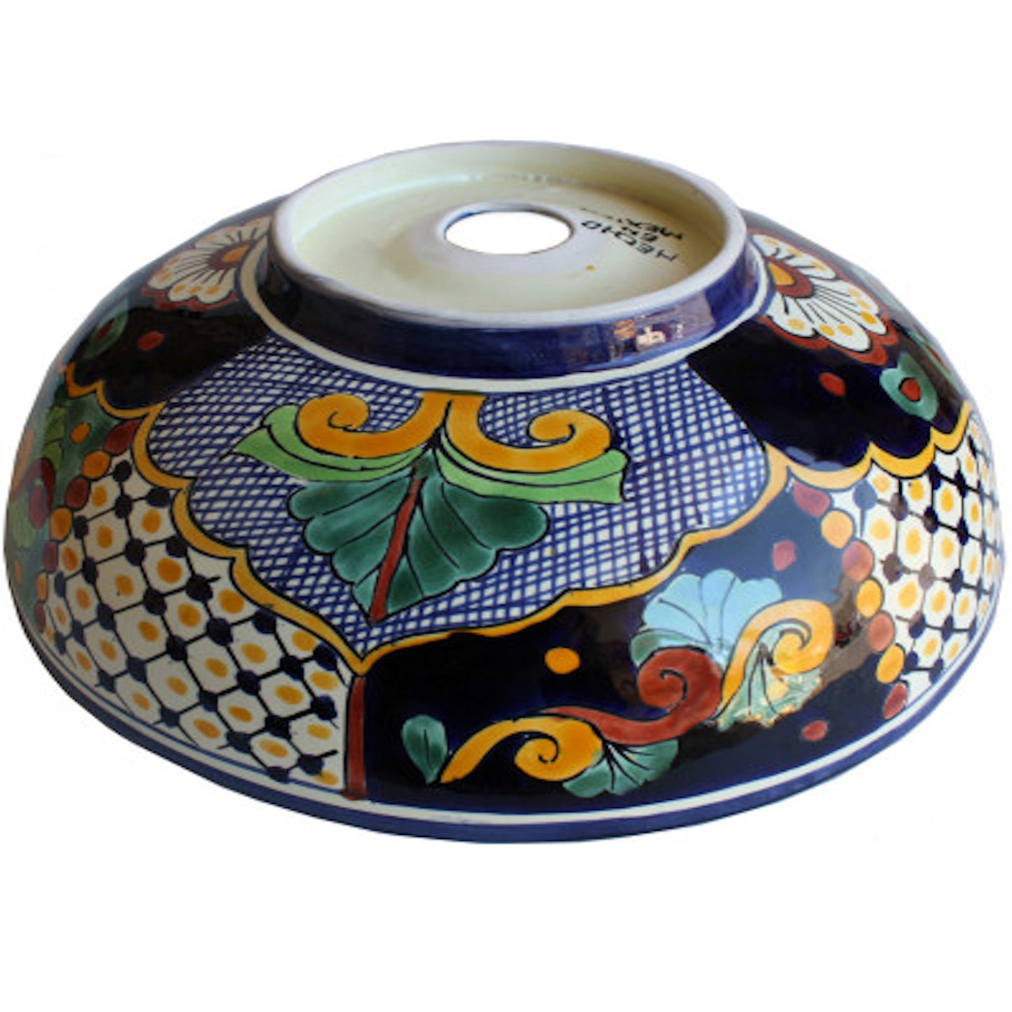 TalaMex Janitzio Round Ceramic Talavera Bathroom Vessel Sink
