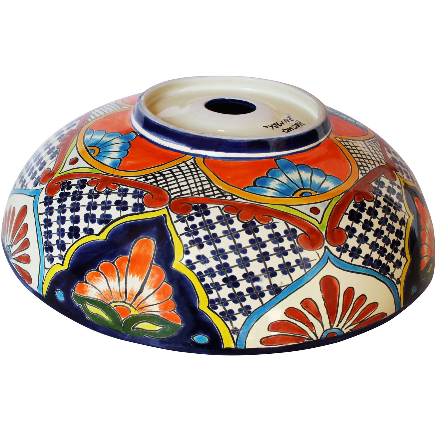 TalaMex Small Azalea Ceramic Talavera Mexican Bathroom Vessel Sink