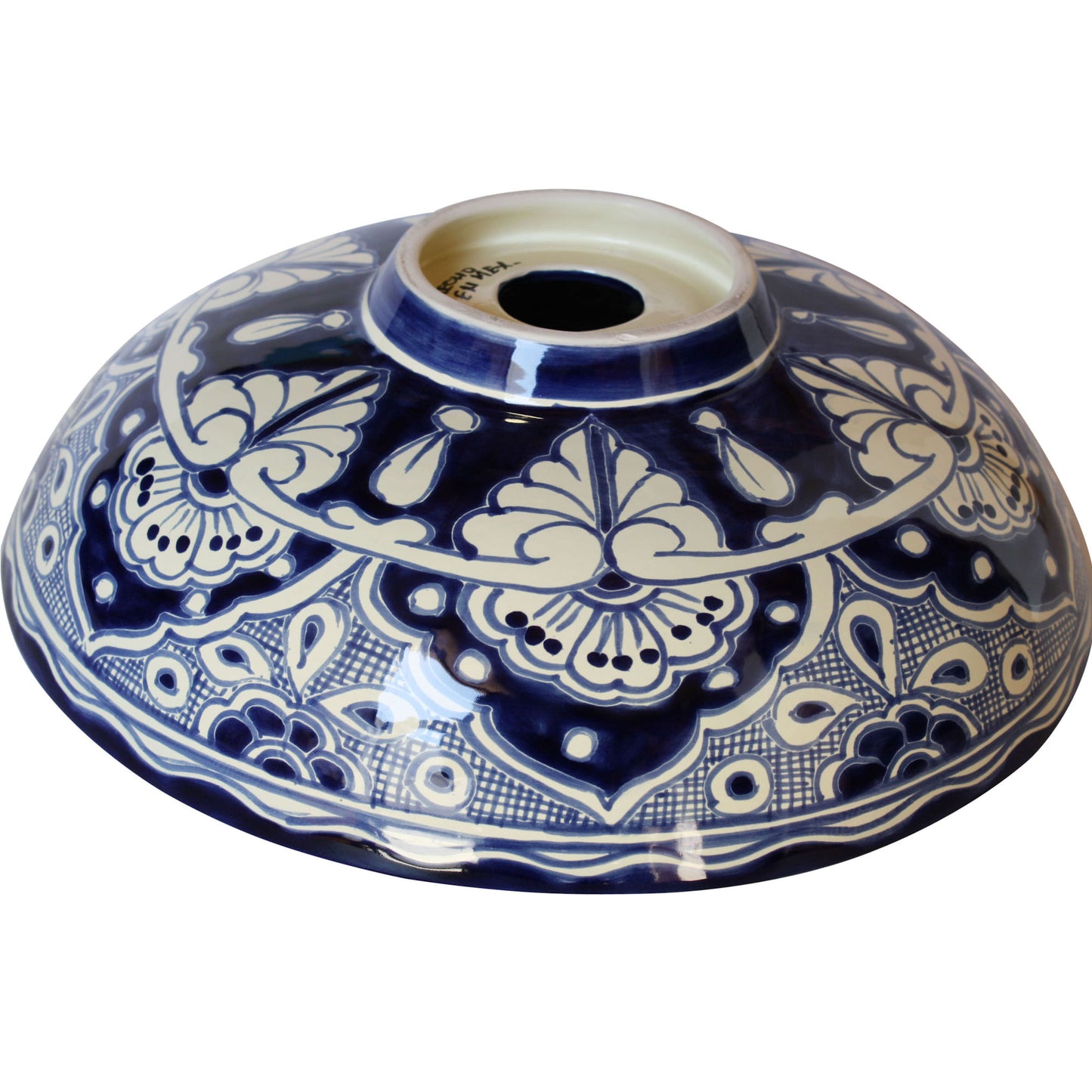 TalaMex Small-Sized Blue Ceramic Talavera Mexican Bathroom Vessel Sink