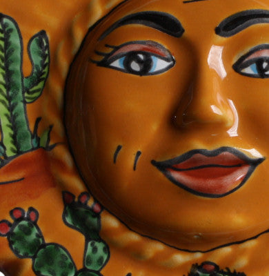 TalaMex Small-Sized Desert Talavera Ceramic Sun Face