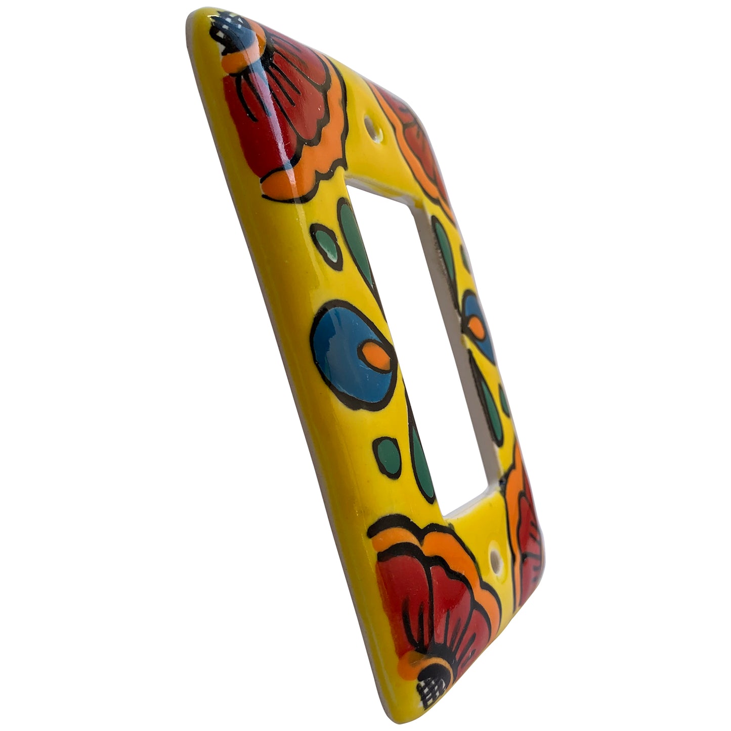 TalaMex Canary GFI/Rocker Mexican Talavera Ceramic Switch Plate