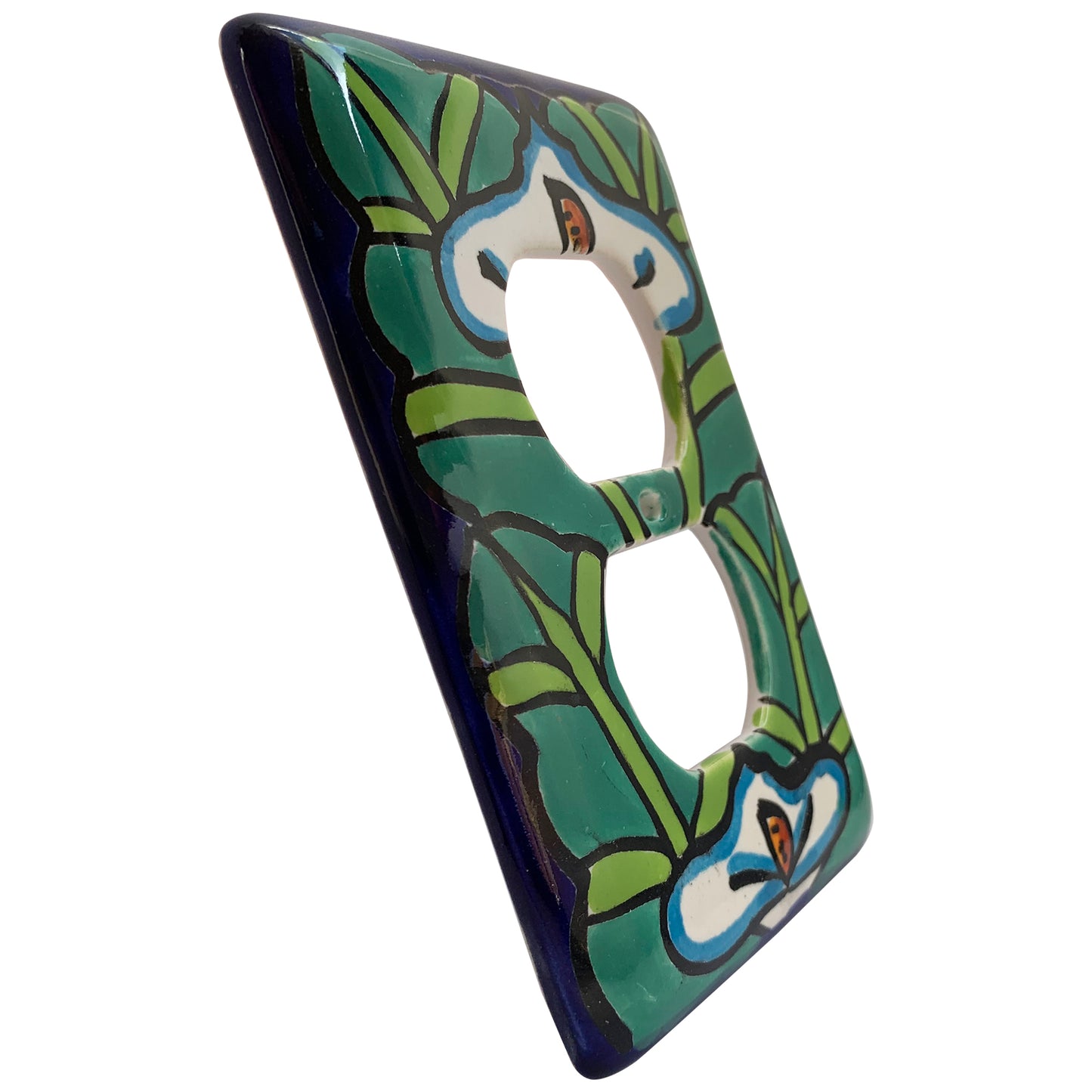 TalaMex Lily Outlet Mexican Talavera Ceramic Switch Plate