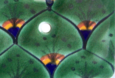 TalaMex Green Peacock Double Toggle Mexican Talavera Ceramic Switch Plate