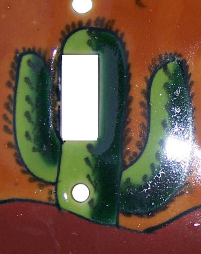 TalaMex Desert Triple Toggle Mexican Talavera Ceramic Switch Plate