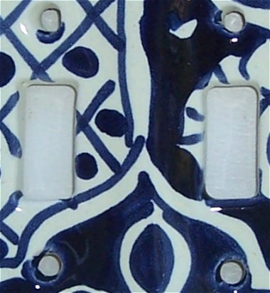 TalaMex Traditional Double Toggle Mexican Talavera Ceramic Switch Plate