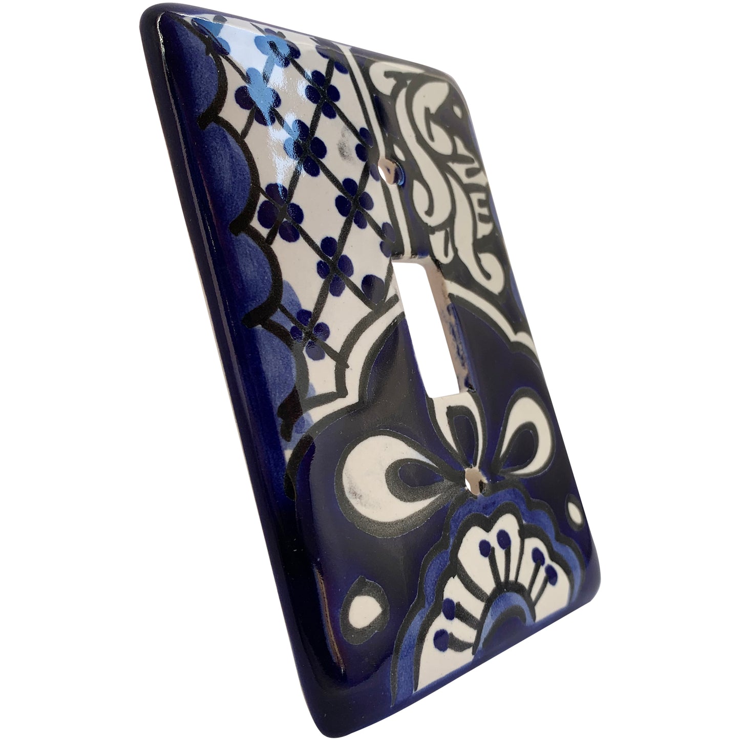 TalaMex Traditional Single Toggle Mexican Talavera Ceramic Switch Plate