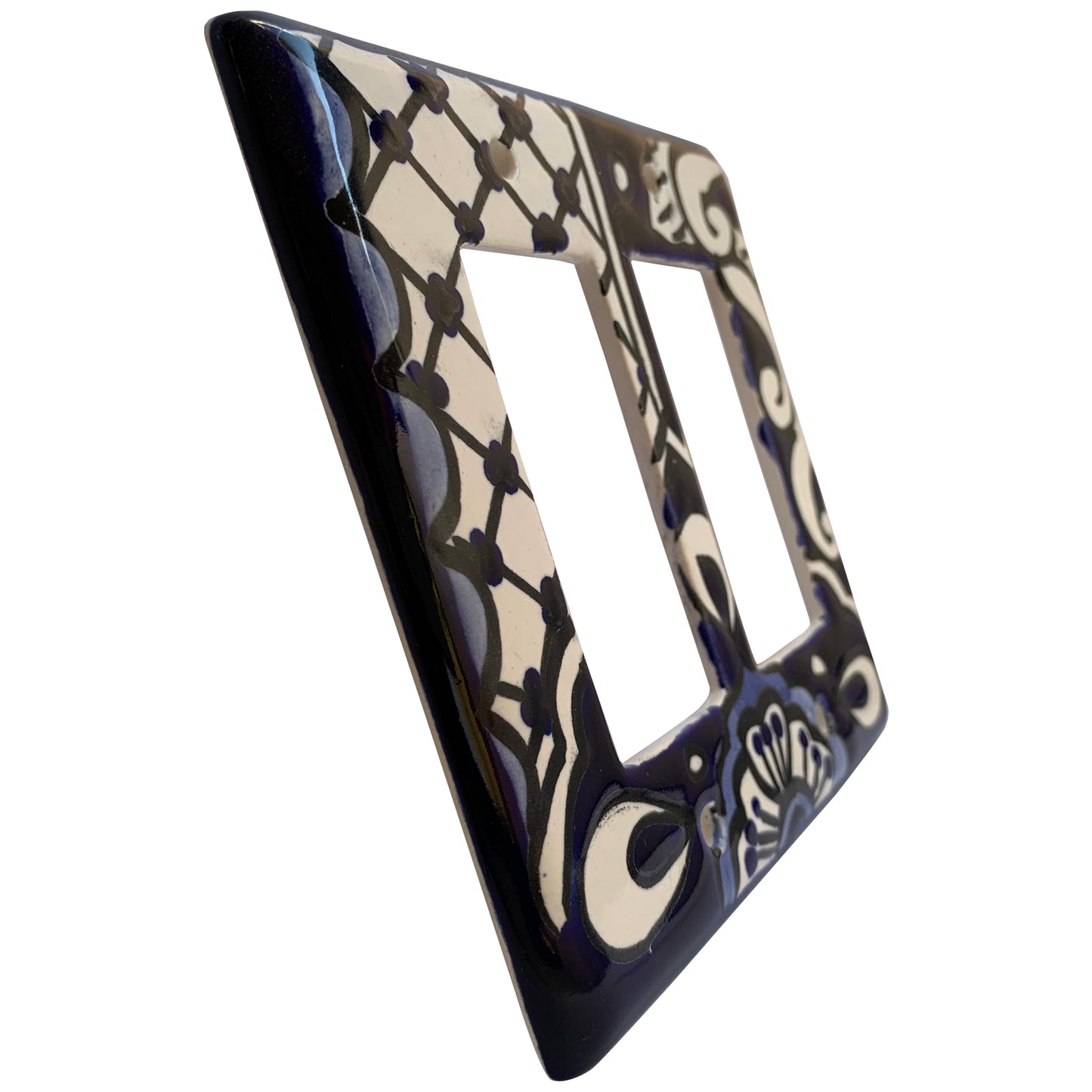 TalaMex Traditional Double GFI/Rocker Mexican Talavera Ceramic Switch Plate