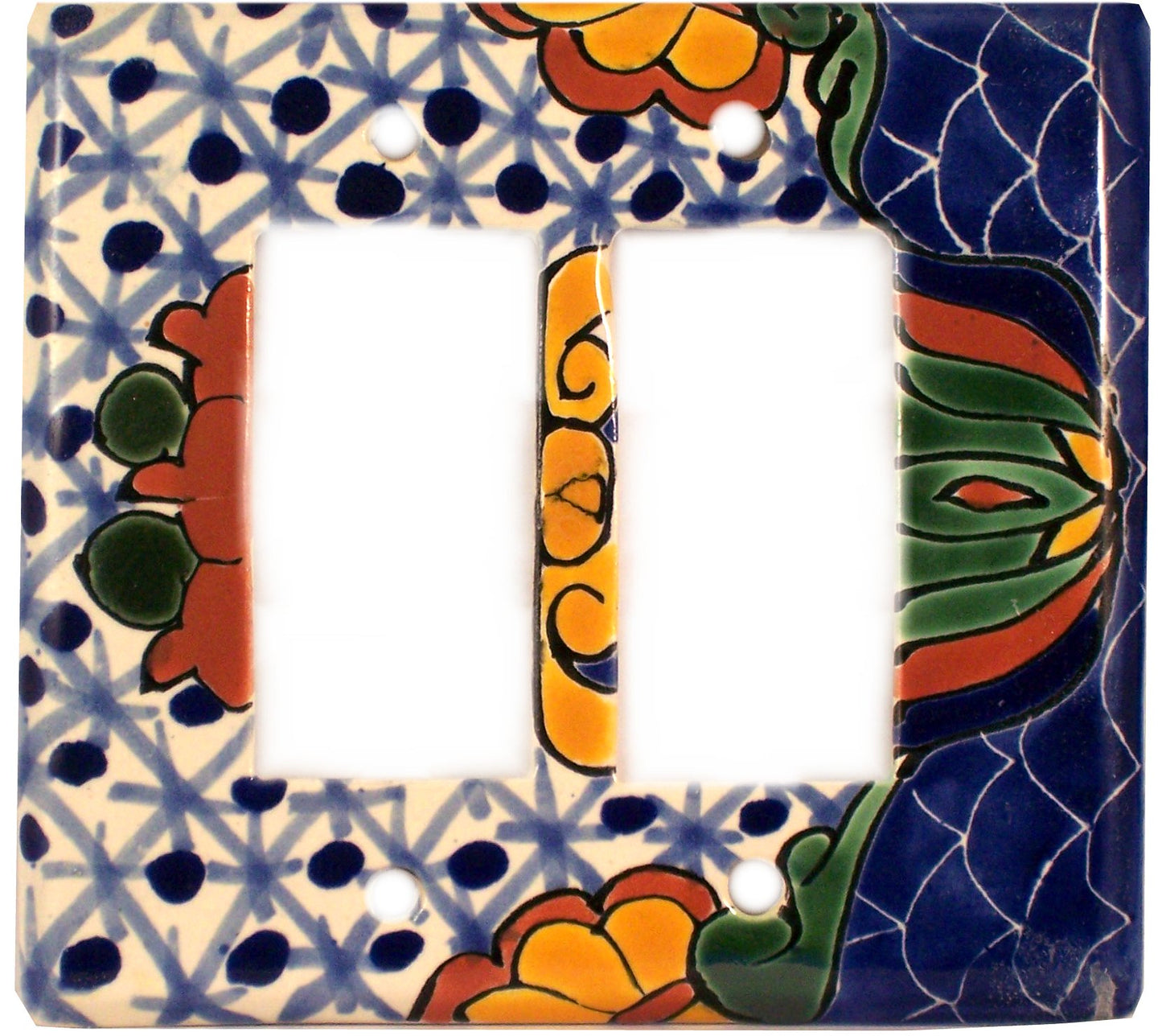 talamex_turtle_double_gfi/rocker_mexican_talavera_ceramic_switch_plate