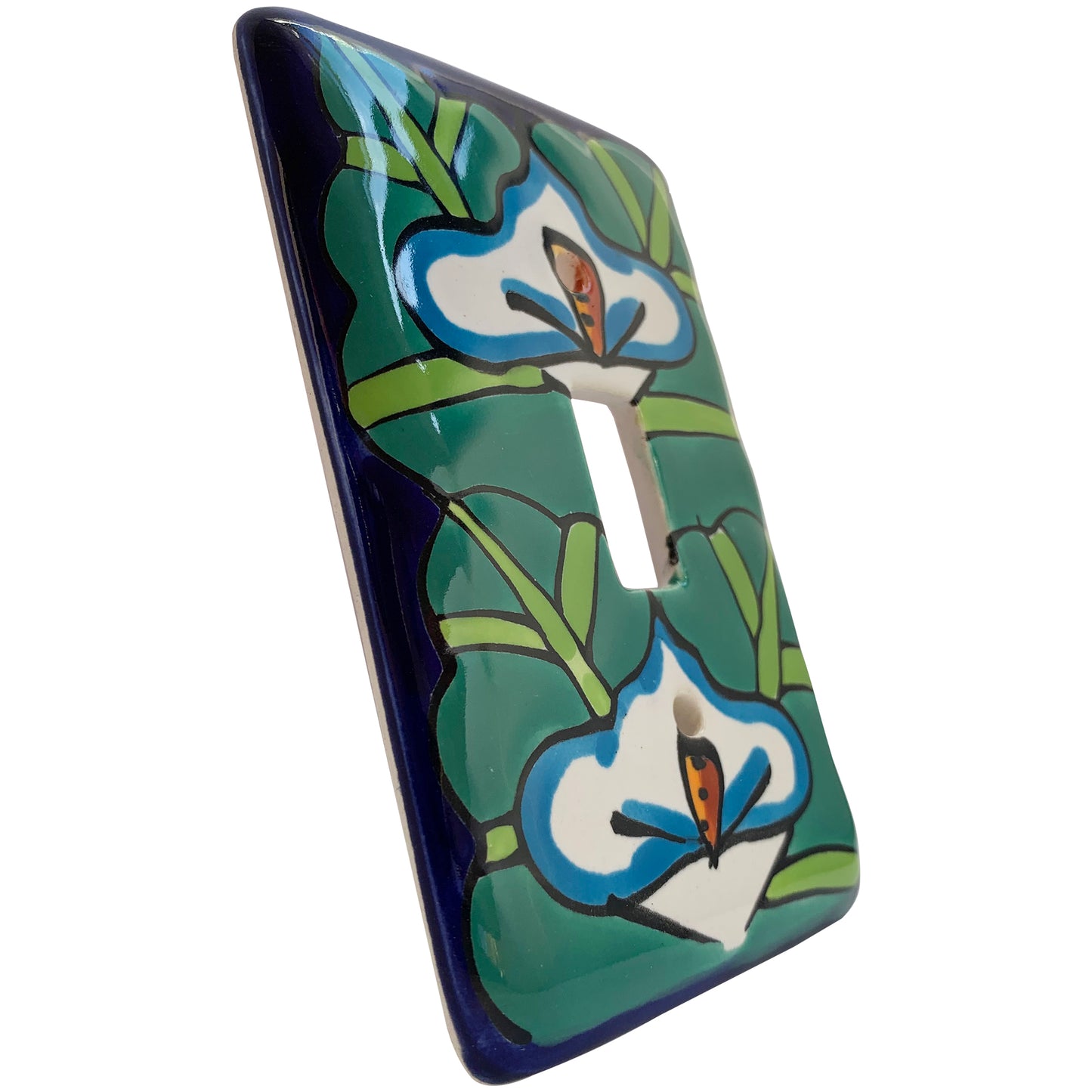 TalaMex Lily Single Toggle Mexican Talavera Ceramic Switch Plate