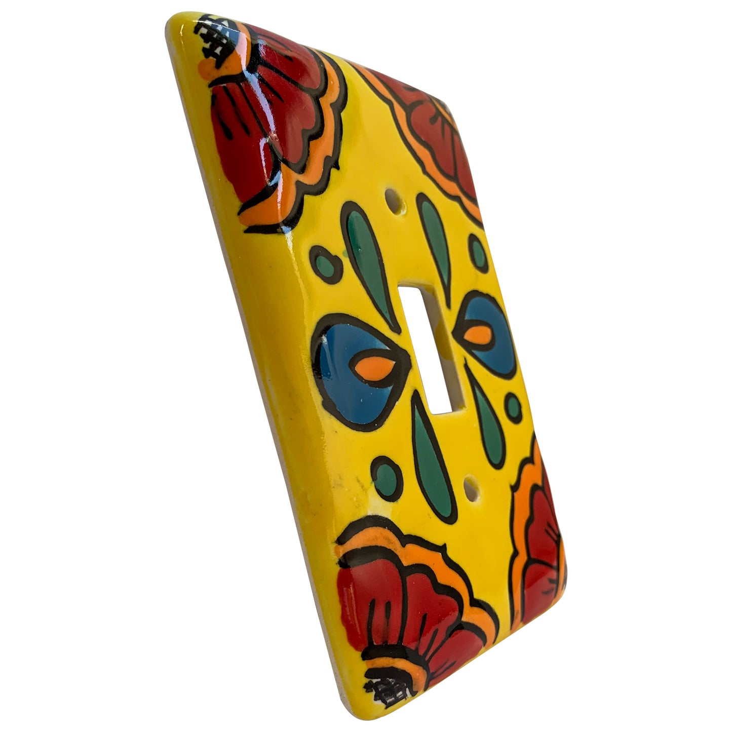 TalaMex Canary Single Toggle Mexican Talavera Ceramic Switch Plate