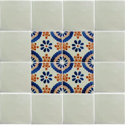 TalaMex Mexican White Talavera Tile