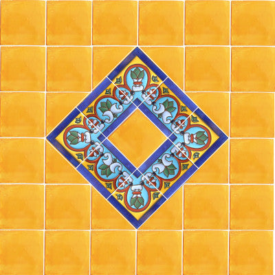 TalaMex Aqua Border Raised Talavera Mexican Tile